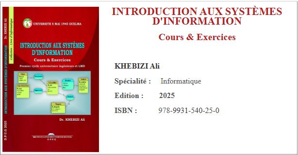 INTRODUCTION AUX SYSTÈMES D'INFORMATION
Cours & Exercices